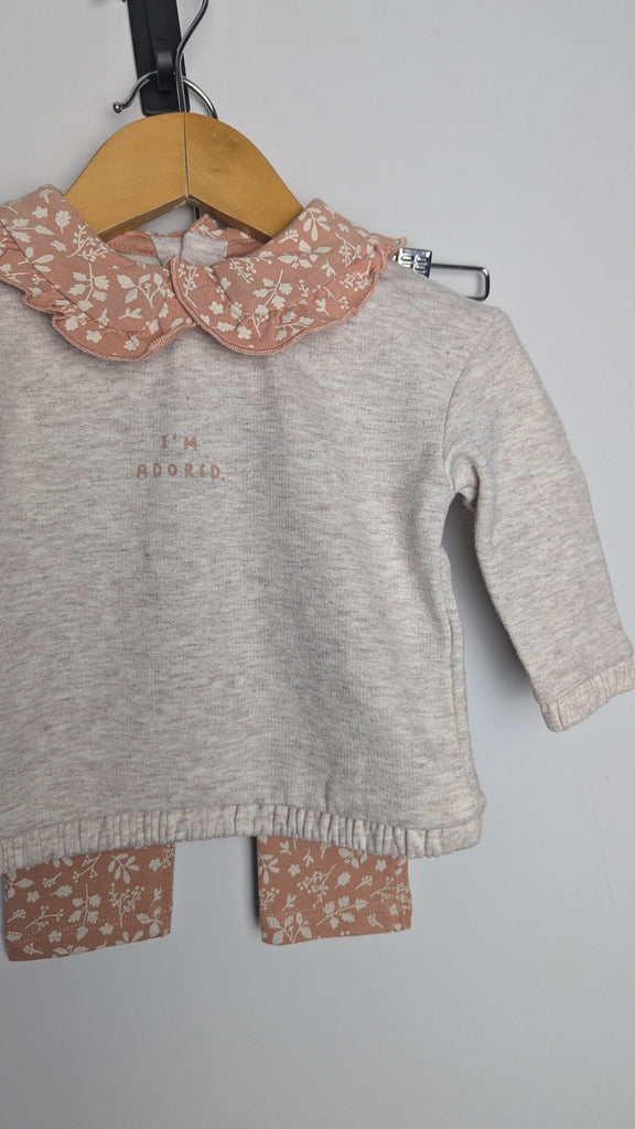 George Beige & Pink Floral Jumper & Leggings - Girls 0-3 Months Little Ones Preloved Used, Preloved, Preworn & Second Hand Baby, Kids & Children's Clothing UK Online. Cheap affordable. Brands including Next, Joules, Nutmeg Morrisons, TU, F&F, H&M.