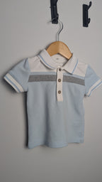 George Billie Faiers Blue Polo Top - Boys 3 - 6 Months - Little Ones Preloved. Second Hand Children's & Preloved Baby, Kids, Girls & Boys Clothes. UK online