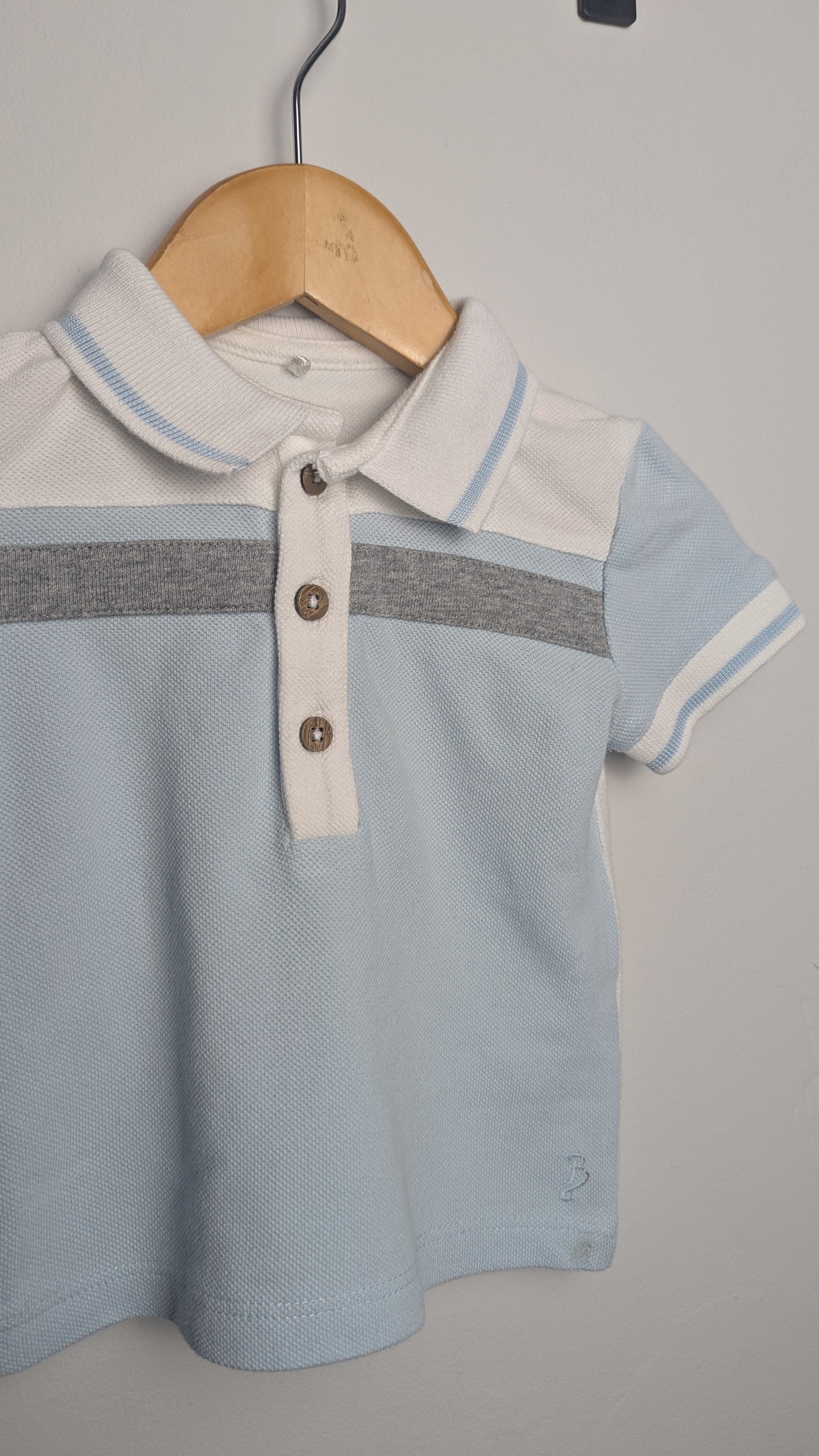 George Billie Faiers Blue Polo Top - Boys 3 - 6 Months - Little Ones Preloved. Second Hand Children's & Preloved Baby, Kids, Girls & Boys Clothes. UK online