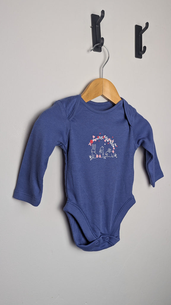 George Blue Bunny Sleepsuit - Girls 3-6 Months Little Ones Preloved Used, Preloved, Preworn Baby, Girls & Boys Clothes. Kids & Children's second hand Clothing UK Online. Cheap affordable. Brands including Next, Joules, Nutmeg Morrisons, TU, F&F, H&M.