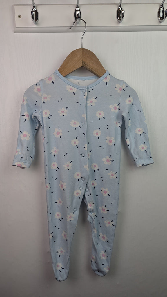 George Blue Floral Sleepsuit - Girls 3-6 Months Little Ones Preloved Used, Preloved, Preworn & Second Hand Baby, Kids & Children's Clothing UK Online. Cheap affordable. Brands including Next, Joules, Nutmeg Morrisons, TU, F&F, H&M.