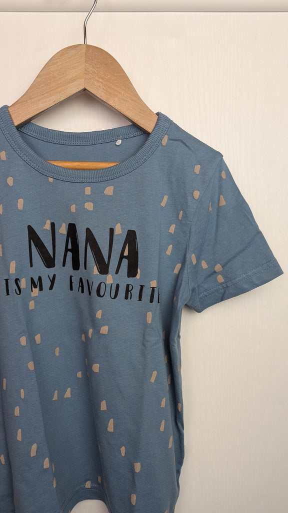 George Blue 'Nanna is my Favourite' Top - Boys 4-5 Years Little Ones Preloved Used, Preloved, Preworn & Second Hand Baby, Kids & Children's Clothing UK Online. Cheap affordable. Brands including Next, Joules, Nutmeg Morrisons, TU, F&F, H&M.