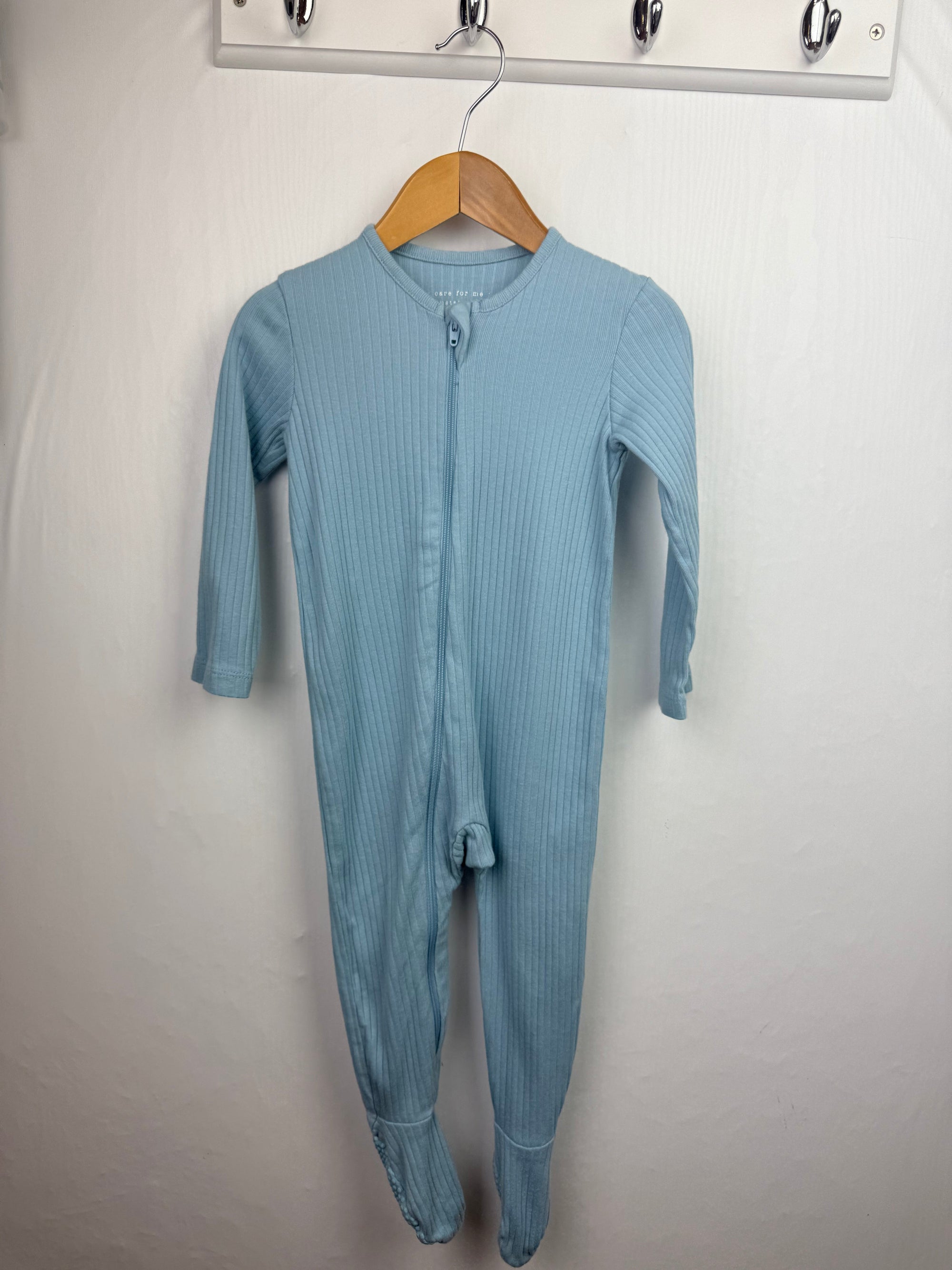 George Blue Ribbed Sleepsuit - Unisex 9 - 12 Months - Little Ones Preloved. Second Hand Children's & Preloved Baby, Kids, Girls & Boys Clothes. UK online
