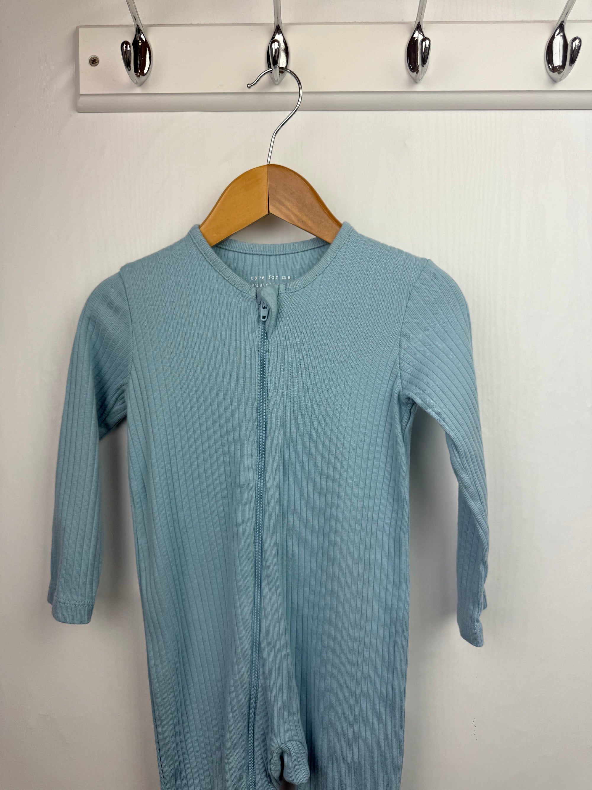 George Blue Ribbed Sleepsuit - Unisex 9 - 12 Months - Little Ones Preloved. Second Hand Children's & Preloved Baby, Kids, Girls & Boys Clothes. UK online