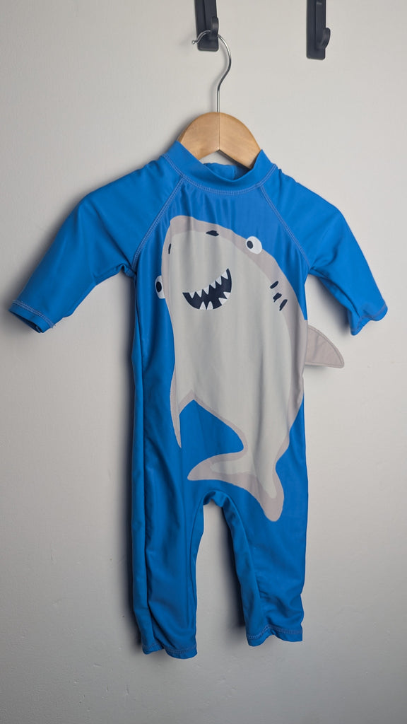 George Blue Shark Swimsuit - Boys 6-9 Months Little Ones Preloved Used, Preloved, Preworn & Second Hand Baby, Kids & Children's Clothing UK Online. Cheap affordable. Brands including Next, Joules, Nutmeg Morrisons, TU, F&F, H&M.