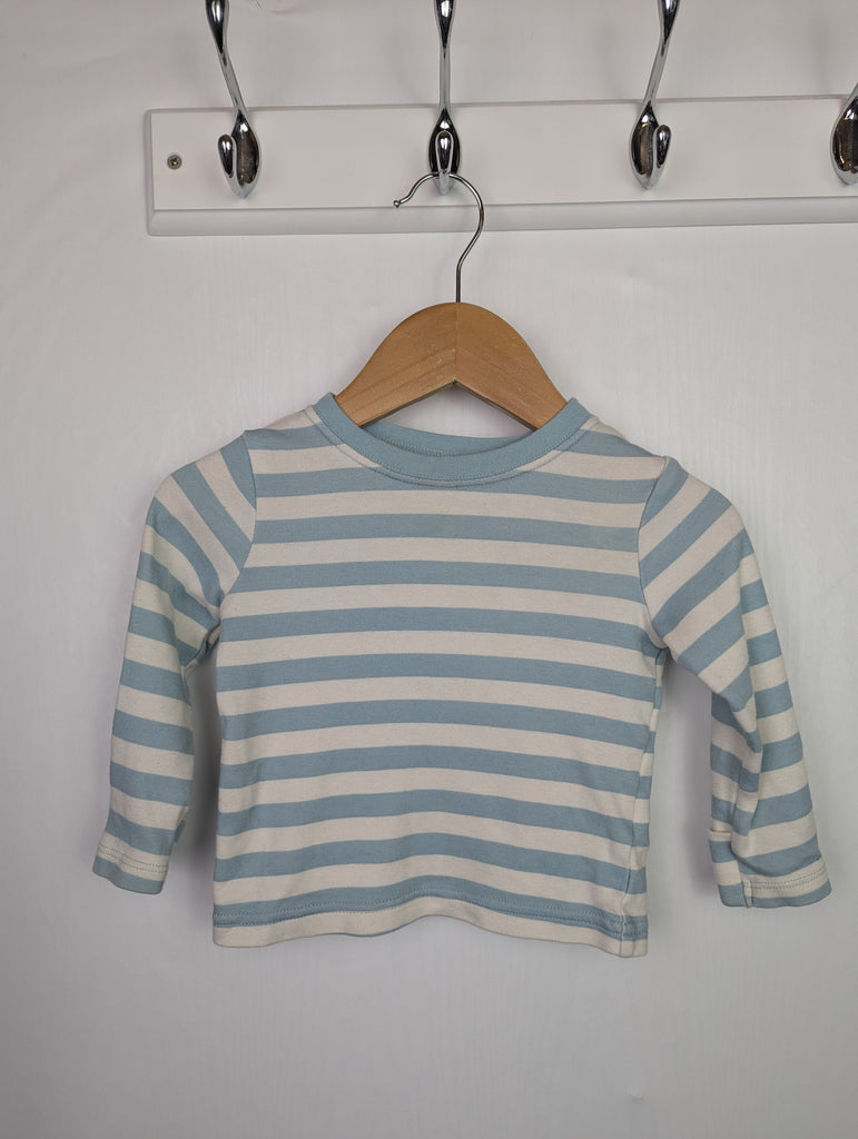 George Blue Striped Top - Boys 6-9 Months Little Ones Preloved Used, Preloved, Preworn Baby, Girls & Boys Clothes. Kids & Children's second hand Clothing UK Online. Cheap affordable. Brands including Next, Joules, Nutmeg Morrisons, TU, F&F, H&M.