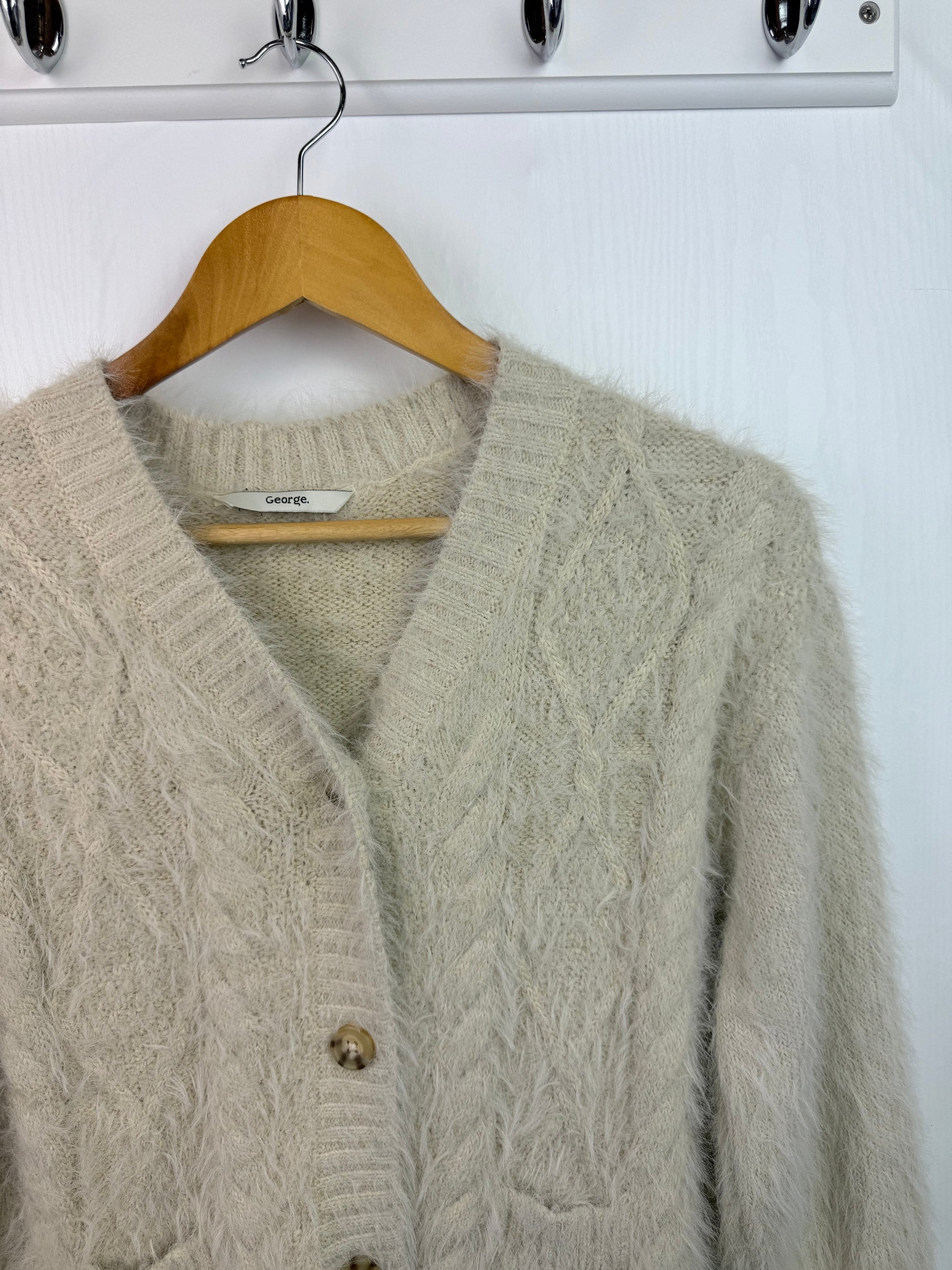 George Buton Fluffy Cardigan - Girls 9 - 10 Years - Little Ones Preloved. Second Hand Children's & Preloved Baby, Kids, Girls & Boys Clothes. UK online