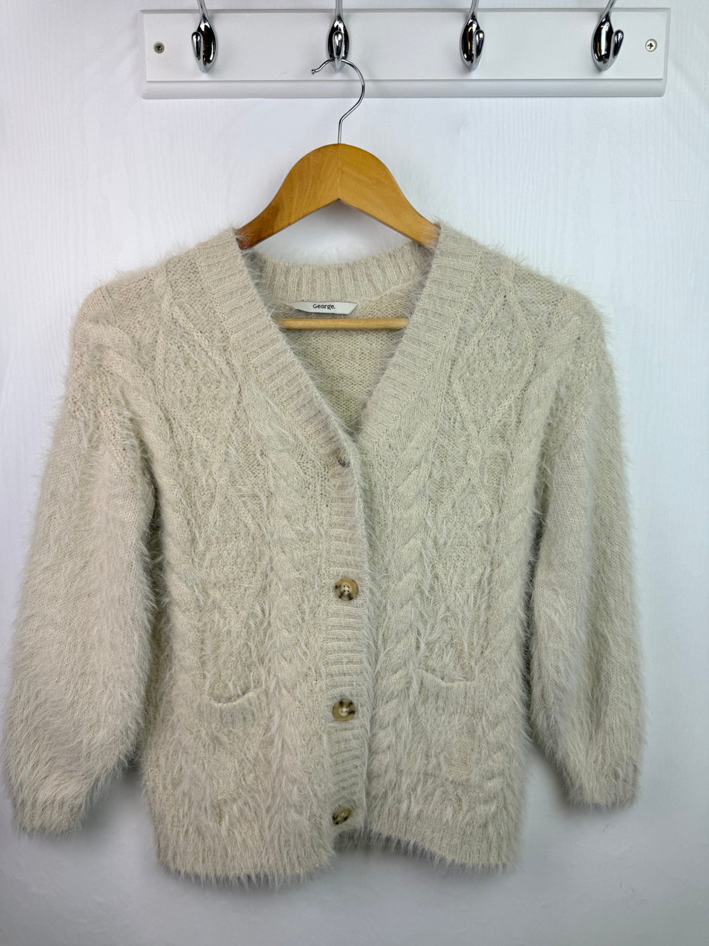 George Buton Fluffy Cardigan - Girls 9 - 10 Years - Little Ones Preloved. Second Hand Children's & Preloved Baby, Kids, Girls & Boys Clothes. UK online