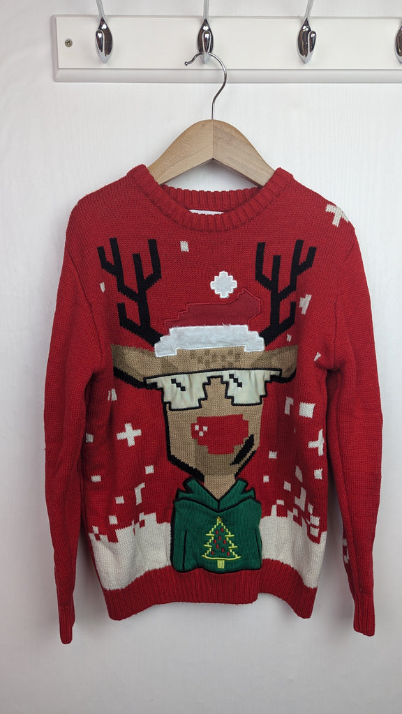 George Christmas Reindeer Jumper - Boys 8-9 Years Little Ones Preloved Used, Preloved, Preworn & Second Hand Baby, Kids & Children's Clothing UK Online. Cheap affordable. Brands including Next, Joules, Nutmeg Morrisons, TU, F&F, H&M.