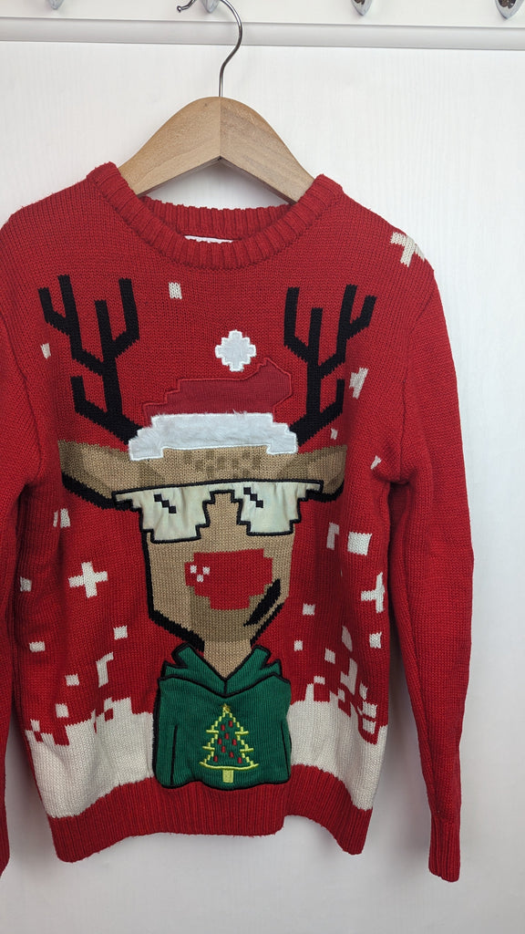 George Christmas Reindeer Jumper - Boys 8-9 Years Little Ones Preloved Used, Preloved, Preworn & Second Hand Baby, Kids & Children's Clothing UK Online. Cheap affordable. Brands including Next, Joules, Nutmeg Morrisons, TU, F&F, H&M.