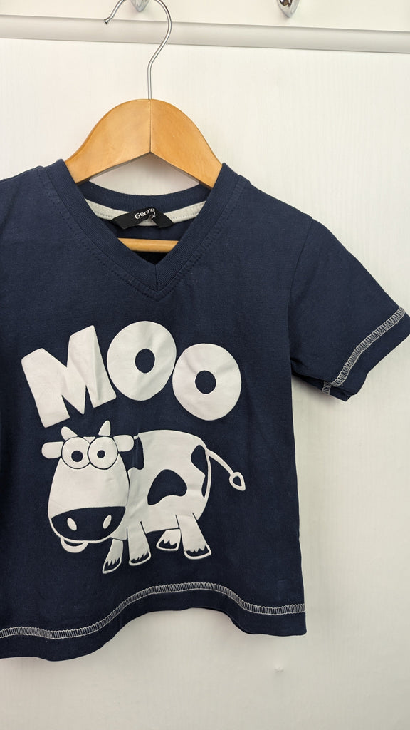 George Coe 'Moo' Short sleeve Top - Boys 12-18 Months George Used, Preloved, Preworn & Second Hand Baby, Kids & Children's Clothing UK Online. Cheap affordable. Brands including Next, Joules, Nutmeg Morrisons, TU, F&F, H&M.