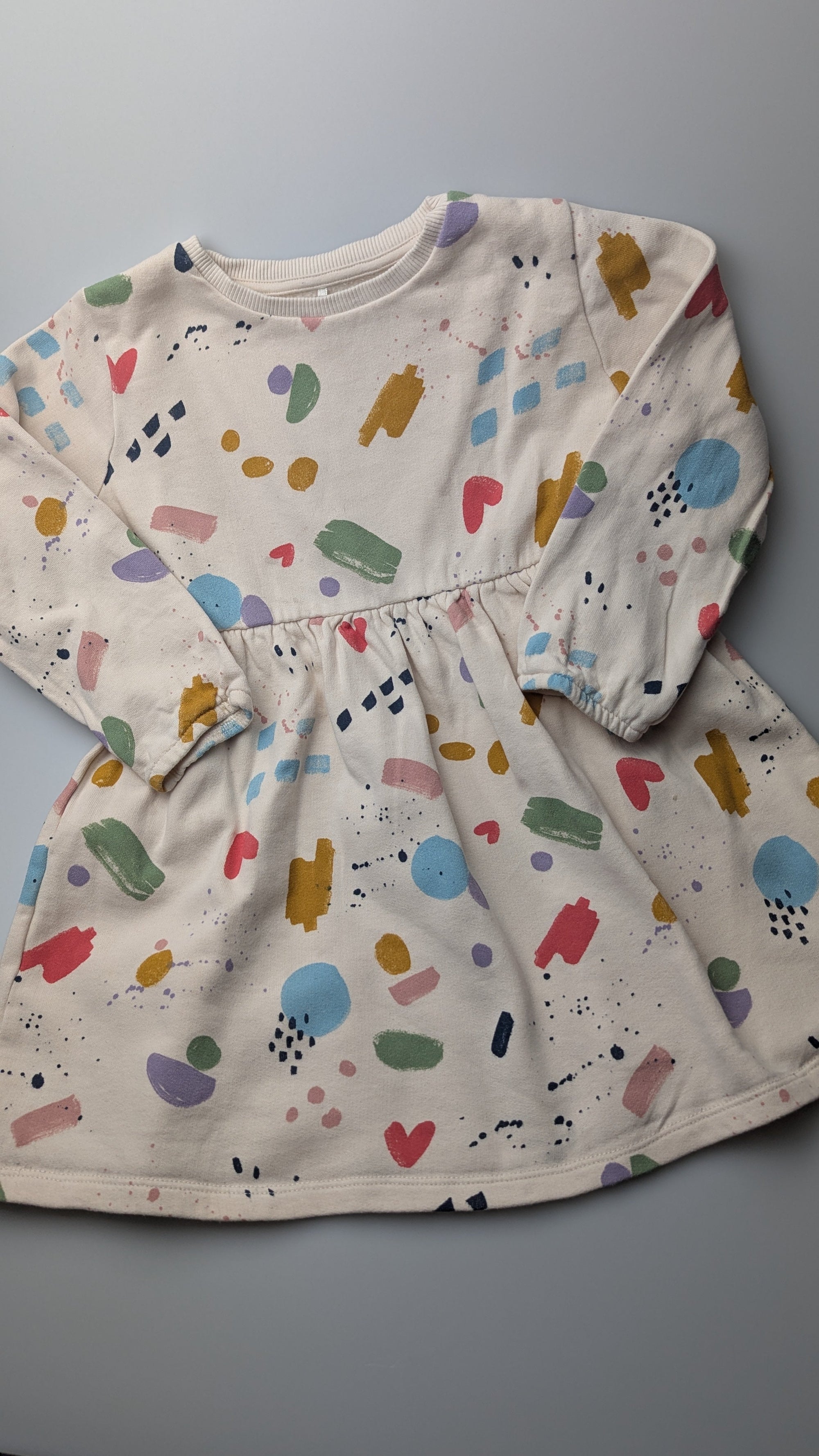 George Cream & Multi Jumper Dress - Girls 3 - 4 Years - Little Ones Preloved. Second Hand Children's & Preloved Baby, Kids, Girls & Boys Clothes. UK online