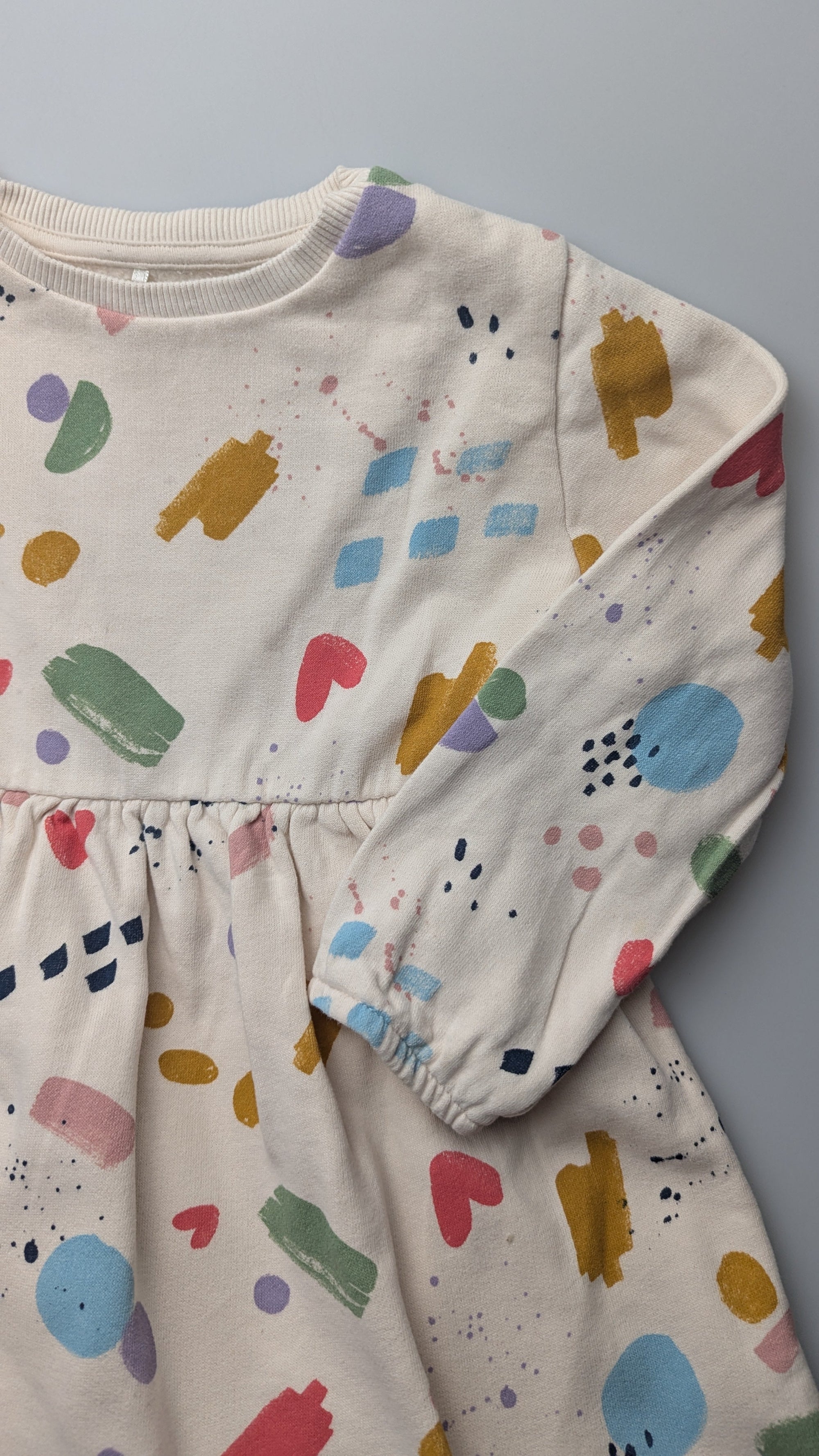 George Cream & Multi Jumper Dress - Girls 3 - 4 Years - Little Ones Preloved. Second Hand Children's & Preloved Baby, Kids, Girls & Boys Clothes. UK online