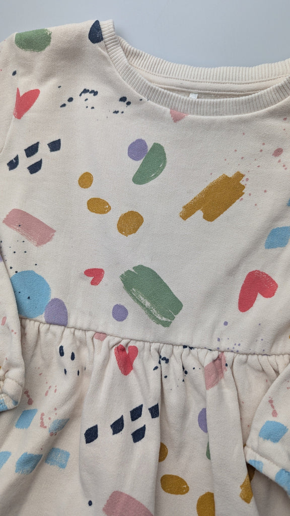 George Cream & Multi Jumper Dress - Girls 3-4 Years Little Ones Preloved Used, Preloved, Preworn Baby, Girls & Boys Clothes. Kids & Children's second hand Clothing UK Online. Cheap affordable. Brands including Next, Joules, Nutmeg Morrisons, TU, F&F, H&M.