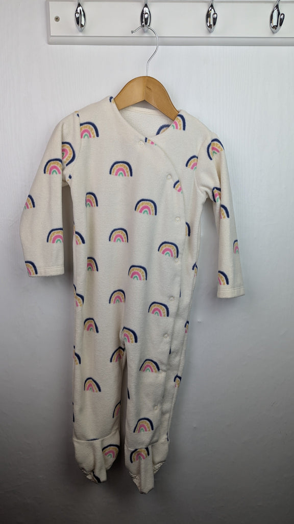 George Cream Rainbow Fleece Sleepsuit - Girls 12-18 Months Little Ones Preloved Used, Preloved, Preworn & Second Hand Baby, Kids & Children's Clothing UK Online. Cheap affordable. Brands including Next, Joules, Nutmeg Morrisons, TU, F&F, H&M.