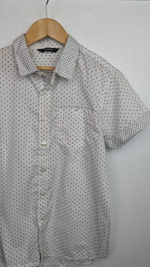 George Diamond Button Shirt - Boys 8-9 Years Little Ones Preloved Used, Preloved, Preworn & Second Hand Baby, Kids & Children's Clothing UK Online. Cheap affordable. Brands including Next, Joules, Nutmeg Morrisons, TU, F&F, H&M.