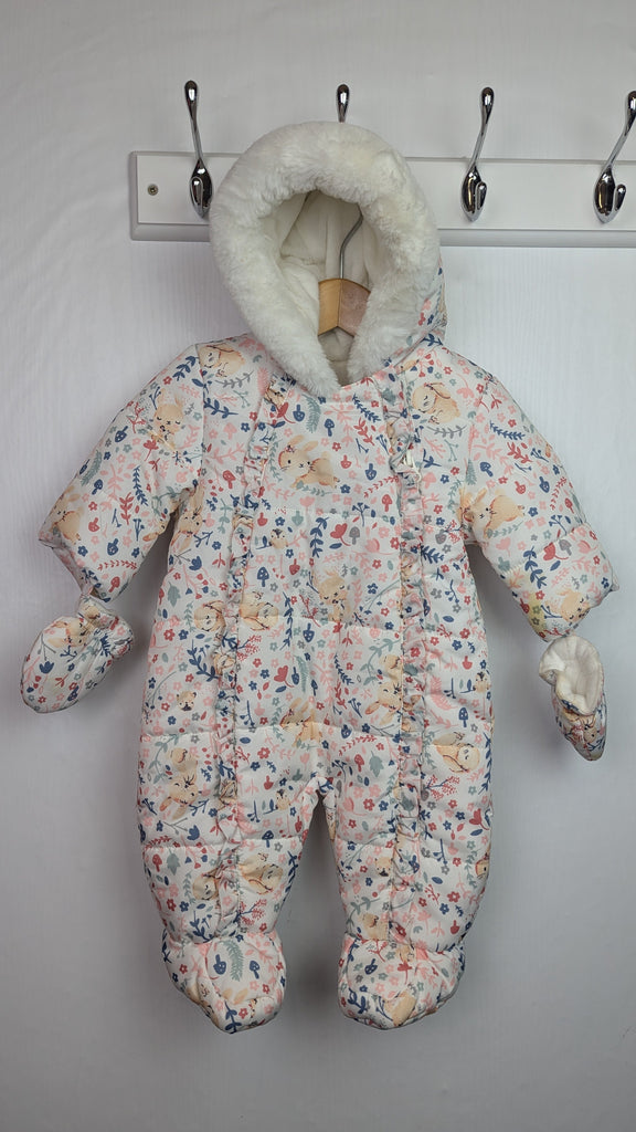 George Floral Bunny Pramsuit - Girls 0-3 Months Little Ones Preloved Used, Preloved, Preworn & Second Hand Baby, Kids & Children's Clothing UK Online. Cheap affordable. Brands including Next, Joules, Nutmeg Morrisons, TU, F&F, H&M.