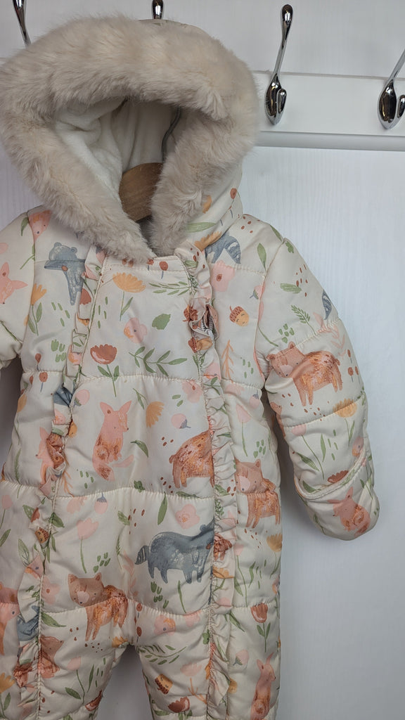 George Floral Foxes Pramsuit - Girls 3-6 Months Little Ones Preloved Used, Preloved, Preworn & Second Hand Baby, Kids & Children's Clothing UK Online. Cheap affordable. Brands including Next, Joules, Nutmeg Morrisons, TU, F&F, H&M.