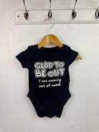 George 'Glad to be out' Bodysuit - Unisex Baby 3 - 6 Months - Little Ones Preloved. Second Hand Children's & Preloved Baby, Kids, Girls & Boys Clothes. UK online
