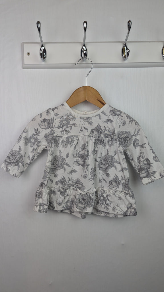 George Grey Floral Dress - Girls 0-3 Months Little Ones Preloved Used, Preloved, Preworn & Second Hand Baby, Kids & Children's Clothing UK Online. Cheap affordable. Brands including Next, Joules, Nutmeg Morrisons, TU, F&F, H&M.