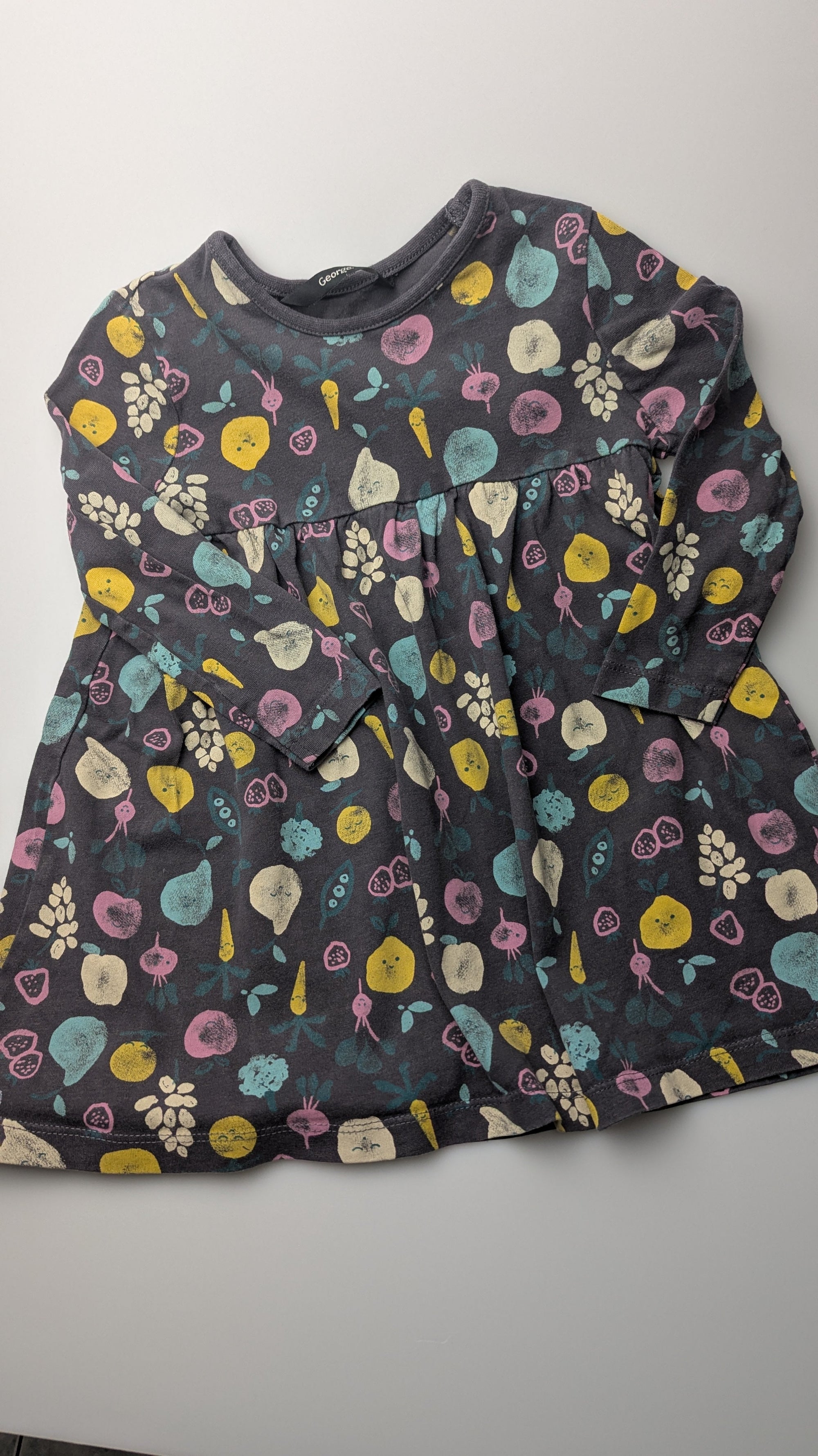 George Grey Fruits & Veggies Dress - Girls 18 - 24 Months - Little Ones Preloved. Second Hand Children's & Preloved Baby, Kids, Girls & Boys Clothes. UK online