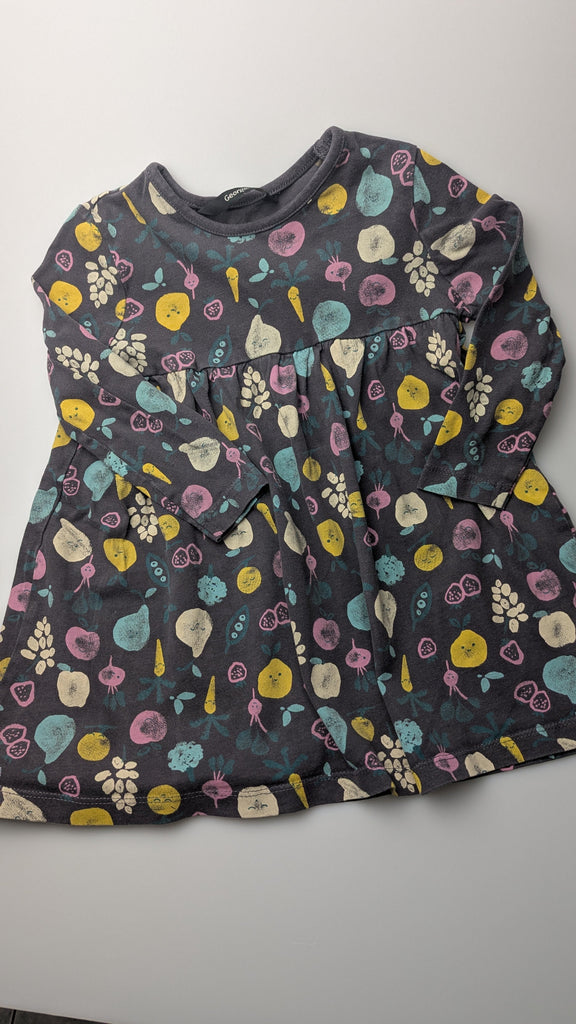 George Grey Fruits & Veggies Dress - Girls 18-24 Months Little Ones Preloved Used, Preloved, Preworn Baby, Girls & Boys Clothes. Kids & Children's second hand Clothing UK Online. Cheap affordable. Brands including Next, Joules, Nutmeg Morrisons, TU, F&F, H&M.