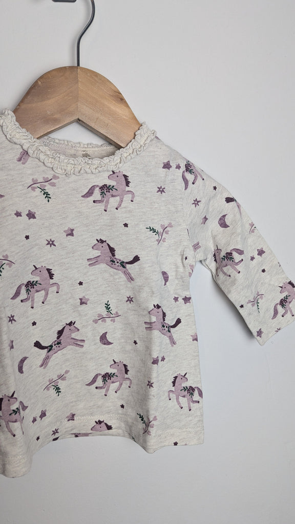 George Grey Unicorn Long Sleeve Top - Girls 0-3 Months Little Ones Preloved Used, Preloved, Preworn & Second Hand Baby, Kids & Children's Clothing UK Online. Cheap affordable. Brands including Next, Joules, Nutmeg Morrisons, TU, F&F, H&M.