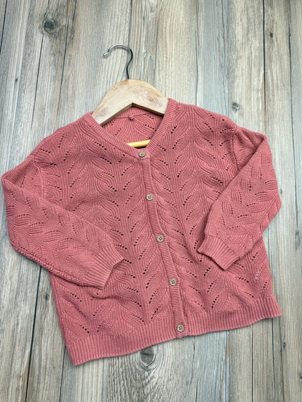 George Knit Dusty Pink Patterned Cardigan - Girls 2 - 3 Years - Little Ones Preloved. Second Hand Children's & Preloved Baby, Kids, Girls & Boys Clothes. UK online