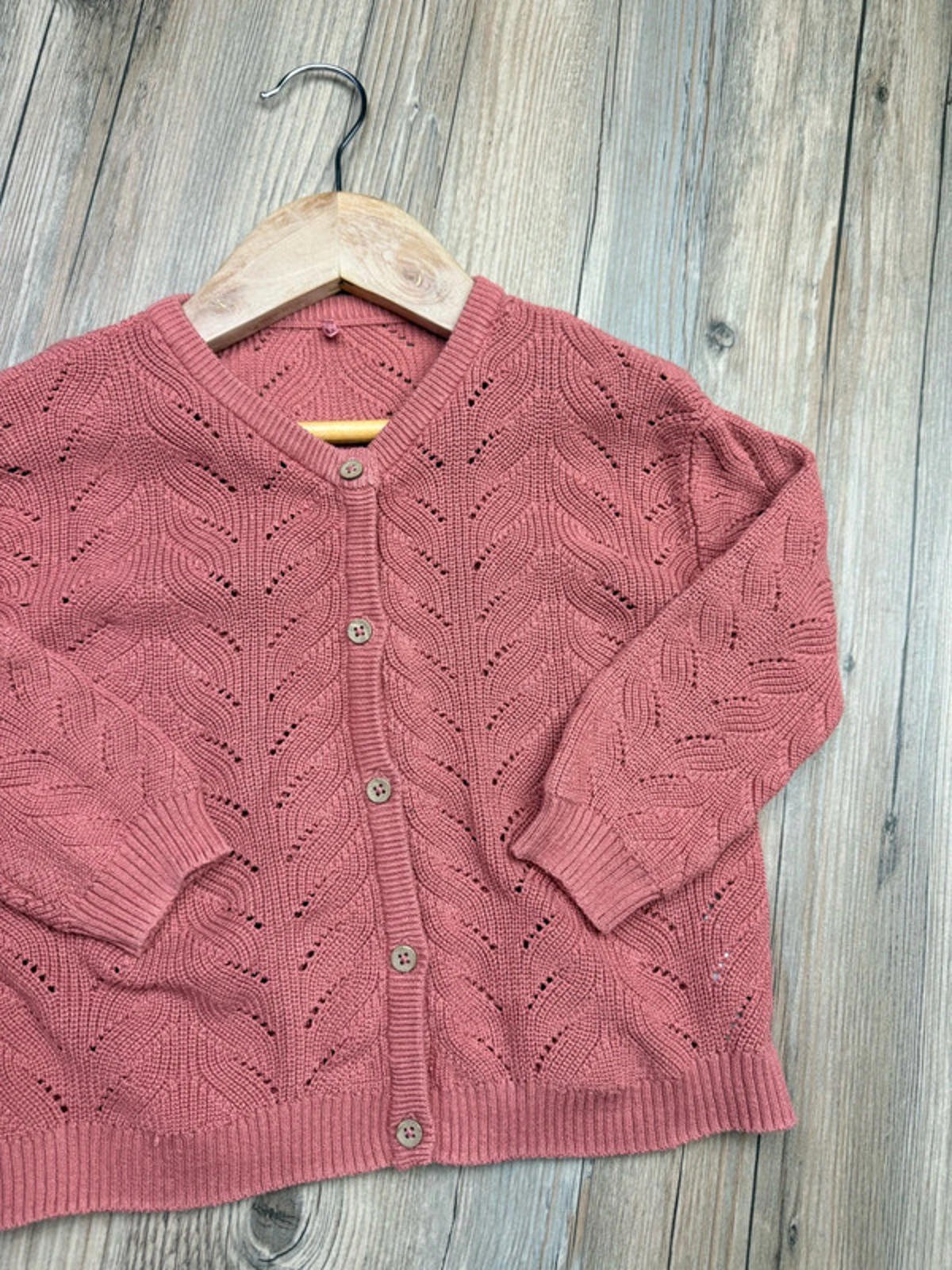 George Knit Dusty Pink Patterned Cardigan - Girls 2 - 3 Years - Little Ones Preloved. Second Hand Children's & Preloved Baby, Kids, Girls & Boys Clothes. UK online