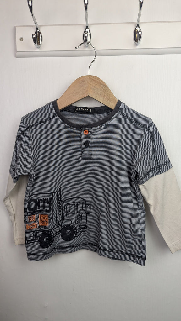 George Lorry Long Sleeve Top - Boys 18-24 Months George Used, Preloved, Preworn & Second Hand Baby, Kids & Children's Clothing UK Online. Cheap affordable. Brands including Next, Joules, Nutmeg Morrisons, TU, F&F, H&M.