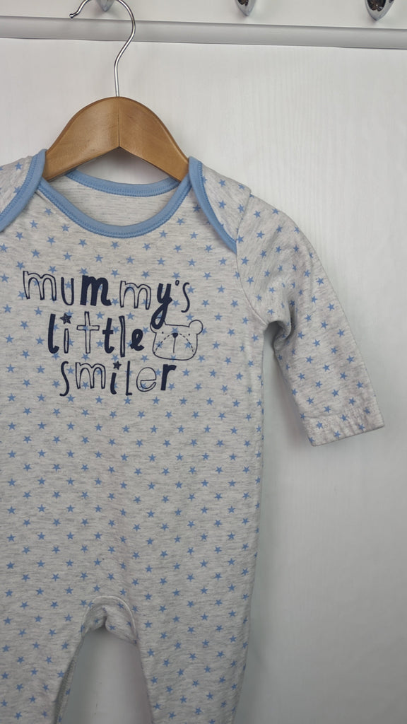 George Mummys Smiler Lined Sleepsuit - Boys 3-6 Months George Used, Preloved, Preworn & Second Hand Baby, Kids & Children's Clothing UK Online. Cheap affordable. Brands including Next, Joules, Nutmeg Morrisons, TU, F&F, H&M.