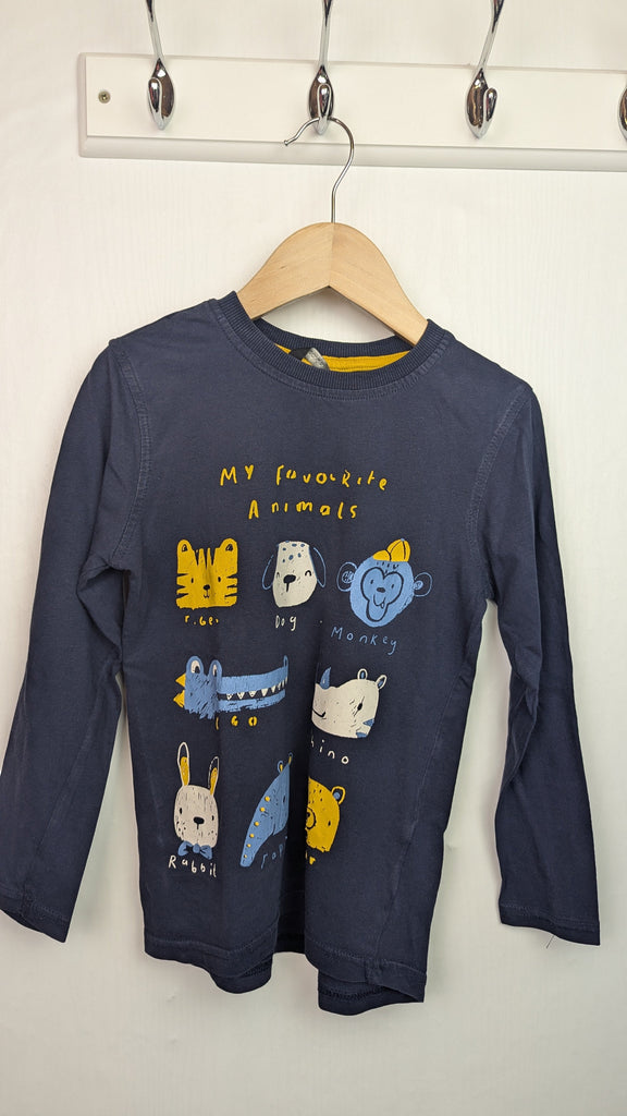 George Navy Animals Top - Boys 5-6 Years Little Ones Preloved Used, Preloved, Preworn Baby, Girls & Boys Clothes. Kids & Children's second hand Clothing UK Online. Cheap affordable. Brands including Next, Joules, Nutmeg Morrisons, TU, F&F, H&M.