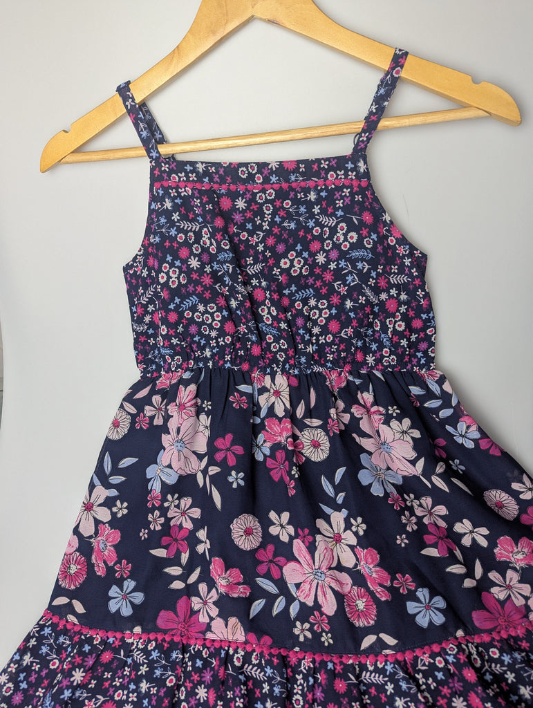 George Navy Floral Maxi Dress - Girls 10-11 Years Little Ones Preloved Used, Preloved, Preworn Baby, Girls & Boys Clothes. Kids & Children's second hand Clothing UK Online. Cheap affordable. Brands including Next, Joules, Nutmeg Morrisons, TU, F&F, H&M.