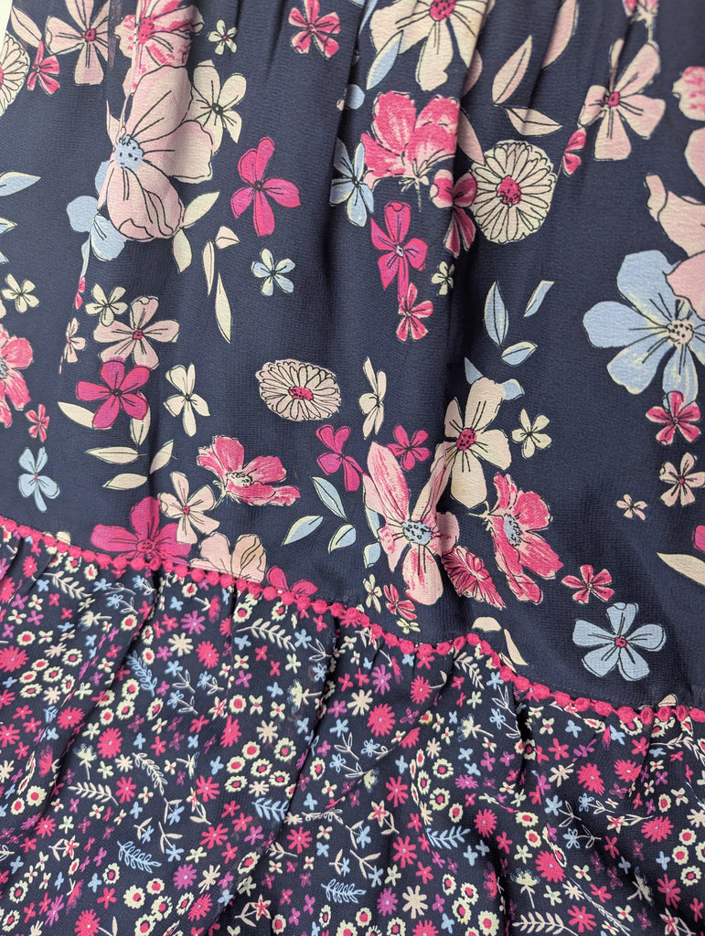 George Navy Floral Maxi Dress - Girls 10-11 Years Little Ones Preloved Used, Preloved, Preworn Baby, Girls & Boys Clothes. Kids & Children's second hand Clothing UK Online. Cheap affordable. Brands including Next, Joules, Nutmeg Morrisons, TU, F&F, H&M.