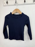 George Navy Ribbed Long Sleeve Top - Girls 2 - 3 Years - Little Ones Preloved. Second Hand Children's & Preloved Baby, Kids, Girls & Boys Clothes. UK online