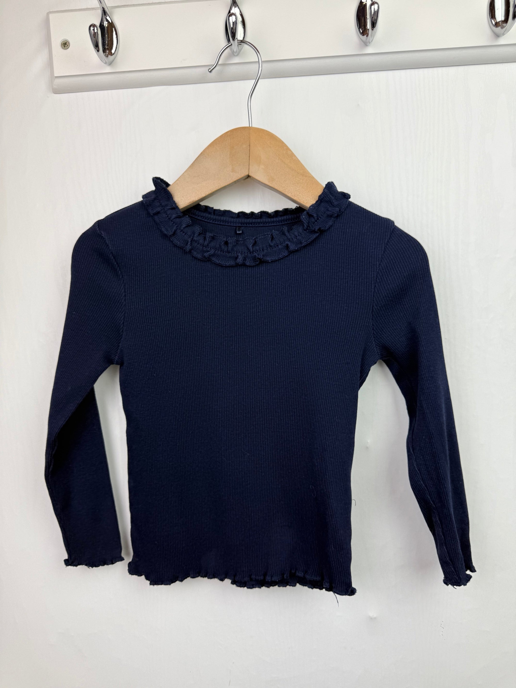 George Navy Ribbed Long Sleeve Top - Girls 2 - 3 Years - Little Ones Preloved. Second Hand Children's & Preloved Baby, Kids, Girls & Boys Clothes. UK online