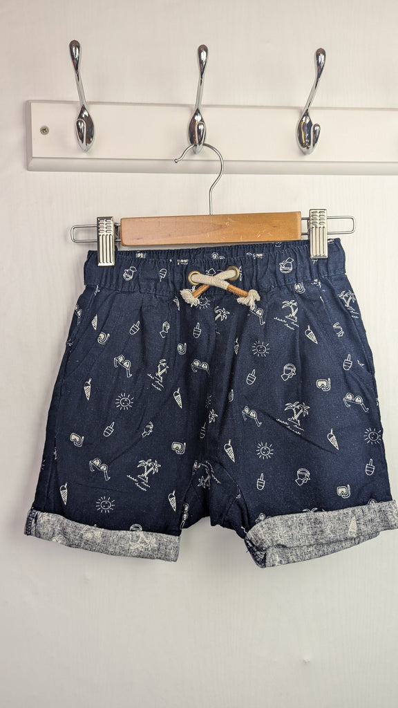 George Navy Seaside Shorts - Boys 2-3 Years Little Ones Preloved Used, Preloved, Preworn Baby, Girls & Boys Clothes. Kids & Children's second hand Clothing UK Online. Cheap affordable. Brands including Next, Joules, Nutmeg Morrisons, TU, F&F, H&M.