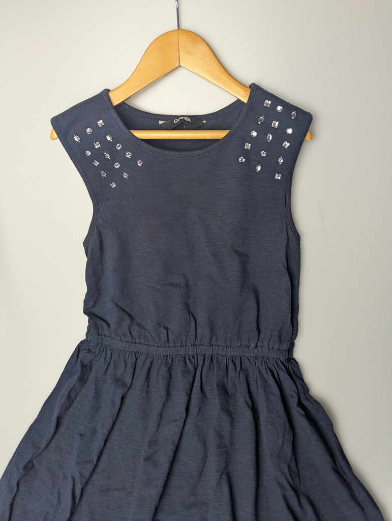 George Navy Sleeveless Dress - Girls 9-10 Years Little Ones Preloved Used, Preloved, Preworn Baby, Girls & Boys Clothes. Kids & Children's second hand Clothing UK Online. Cheap affordable. Brands including Next, Joules, Nutmeg Morrisons, TU, F&F, H&M.