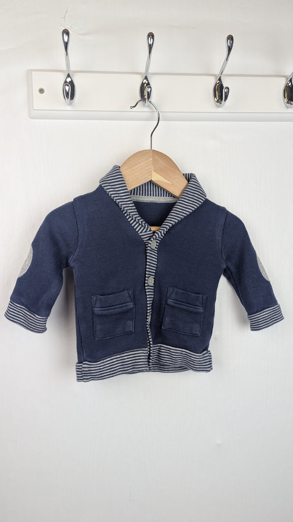George Navy Striped Cardigan - Boys 0-3 Months Little Ones Preloved Used, Preloved, Preworn Baby, Girls & Boys Clothes. Kids & Children's second hand Clothing UK Online. Cheap affordable. Brands including Next, Joules, Nutmeg Morrisons, TU, F&F, H&M.
