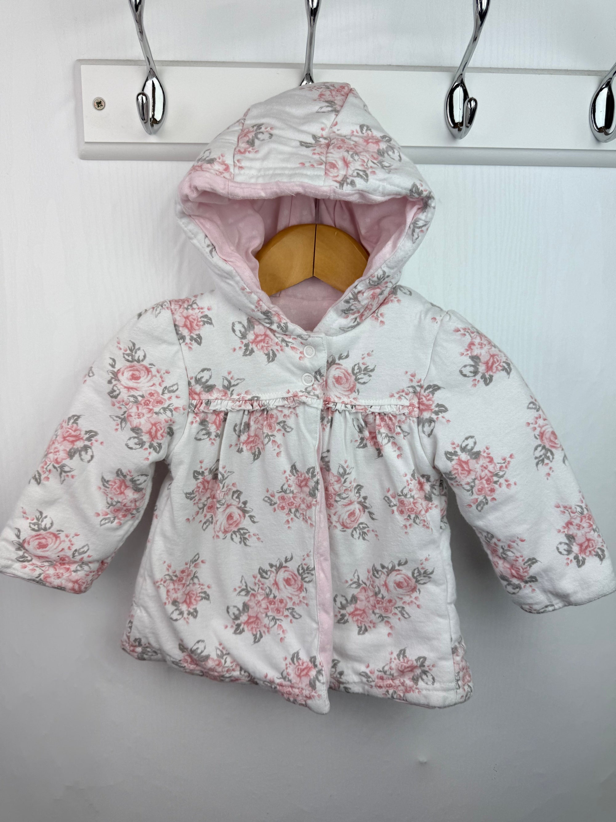 George Padded Floral Reversible Coat - Baby Girls 0 - 3 Months - Little Ones Preloved. Second Hand Children's & Preloved Baby, Kids, Girls & Boys Clothes. UK online