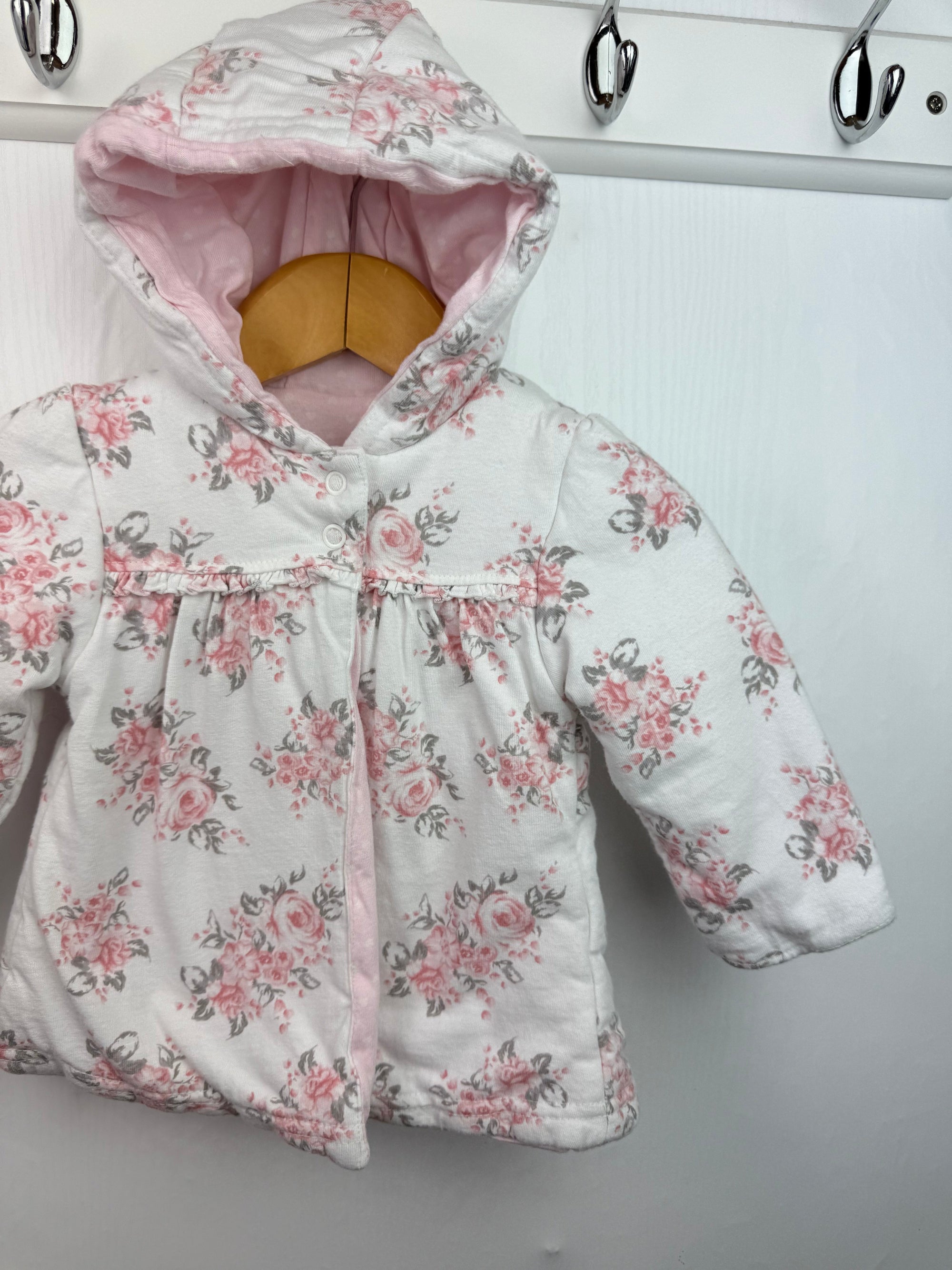 George Padded Floral Reversible Coat - Baby Girls 0 - 3 Months - Little Ones Preloved. Second Hand Children's & Preloved Baby, Kids, Girls & Boys Clothes. UK online