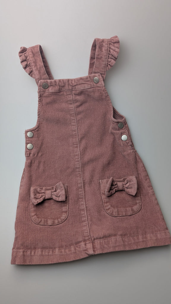 George Pink Bow Cord Dress - Girls 2-3 Years Little Ones Preloved Used, Preloved, Preworn Baby, Girls & Boys Clothes. Kids & Children's second hand Clothing UK Online. Cheap affordable. Brands including Next, Joules, Nutmeg Morrisons, TU, F&F, H&M.