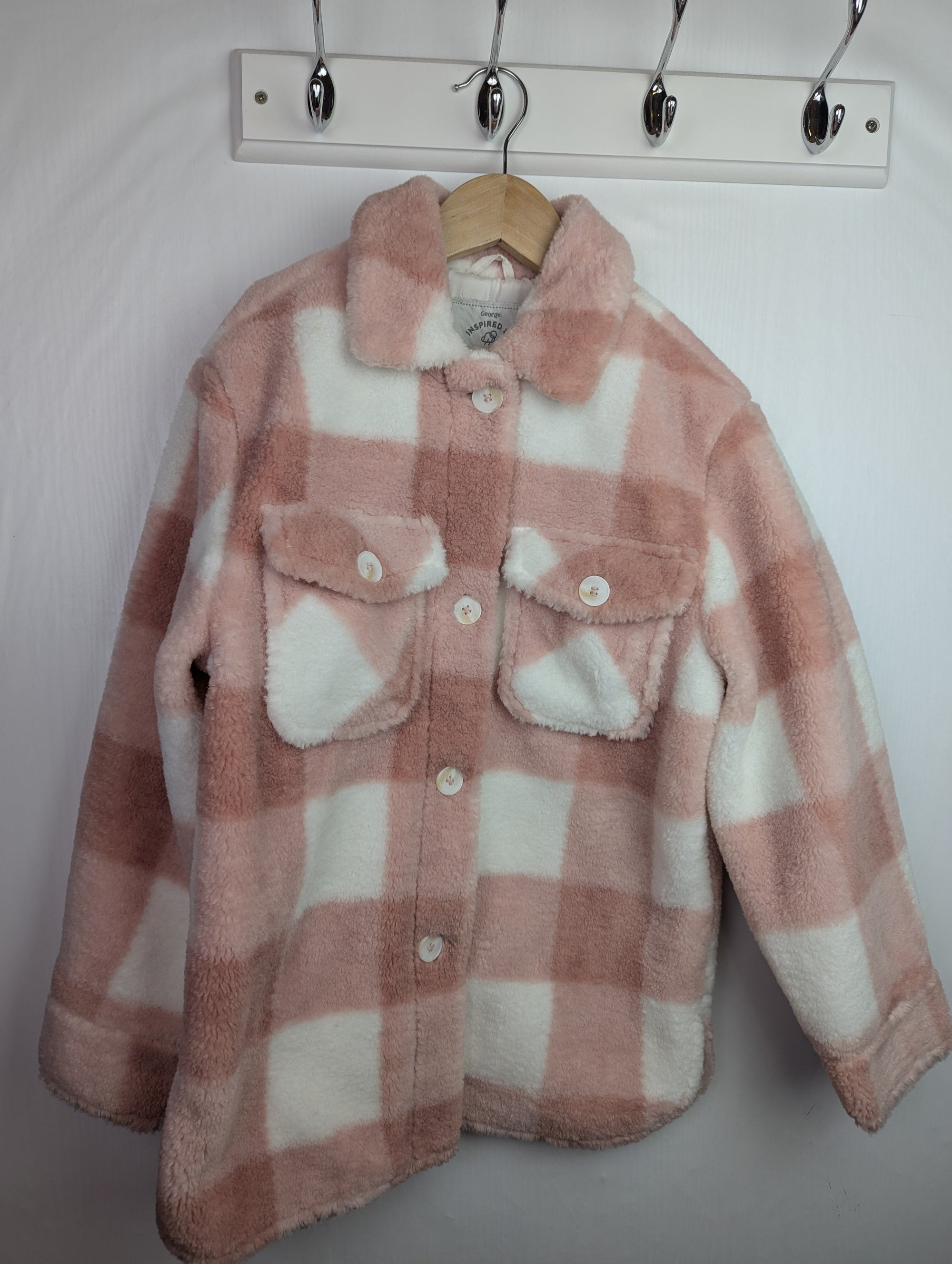 George Pink Checked Fleece Jacket - Girls 9 - 10 Years - Little Ones Preloved. Second Hand Children's & Preloved Baby, Kids, Girls & Boys Clothes. UK online