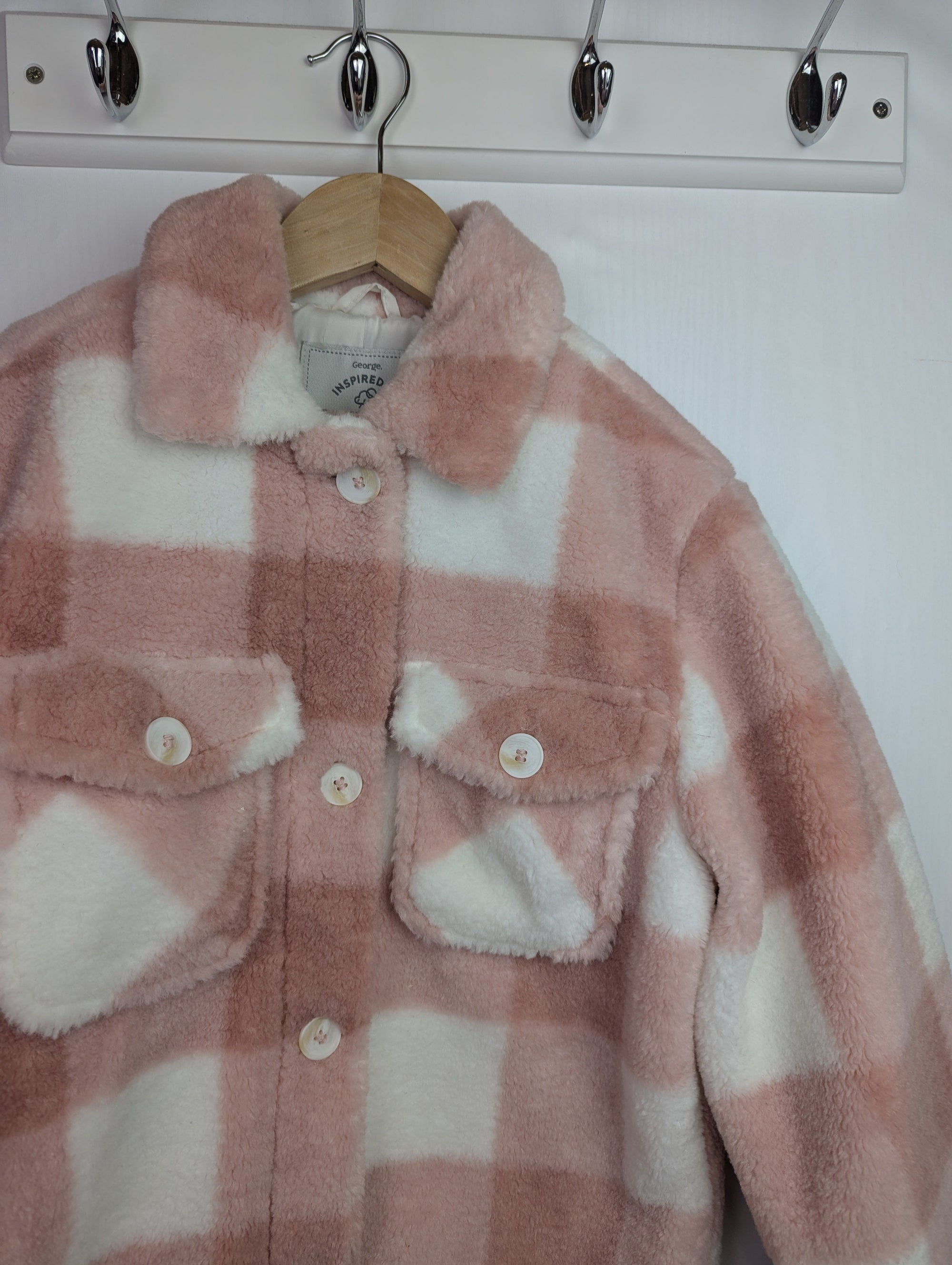 George Pink Checked Fleece Jacket - Girls 9 - 10 Years - Little Ones Preloved. Second Hand Children's & Preloved Baby, Kids, Girls & Boys Clothes. UK online