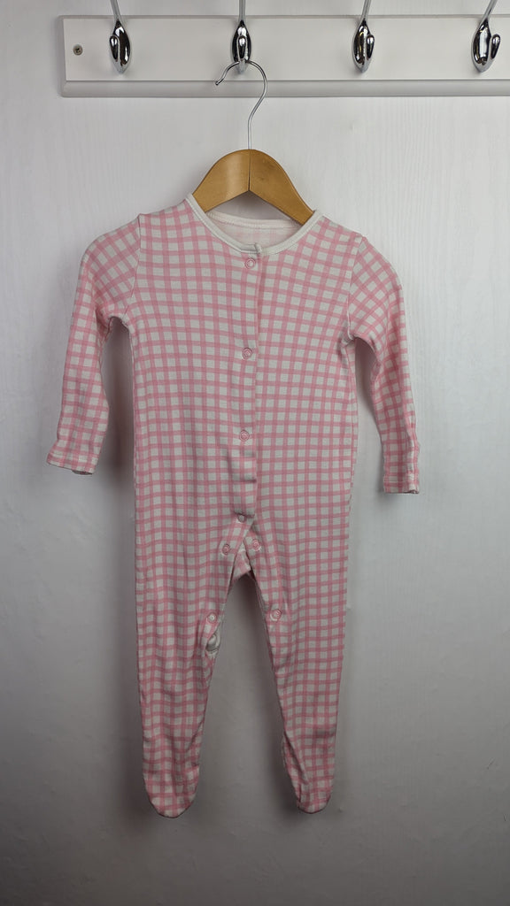 George Pink Checked Sleepsuit - Girls 3-6 Months Little Ones Preloved Used, Preloved, Preworn & Second Hand Baby, Kids & Children's Clothing UK Online. Cheap affordable. Brands including Next, Joules, Nutmeg Morrisons, TU, F&F, H&M.