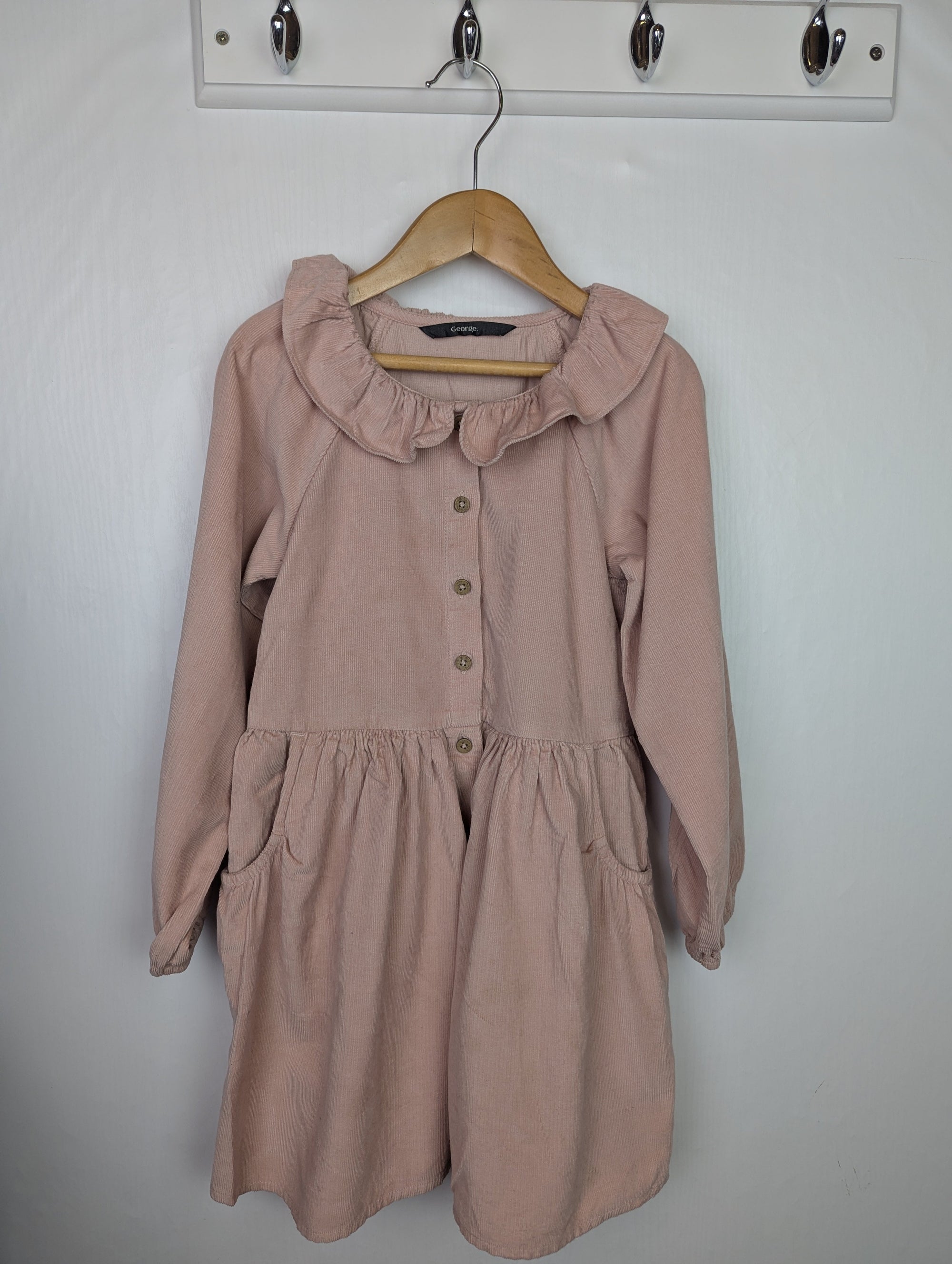 George Pink Cord Dress - Girls 5 - 6 Years - Little Ones Preloved. Second Hand Children's & Preloved Baby, Kids, Girls & Boys Clothes. UK online