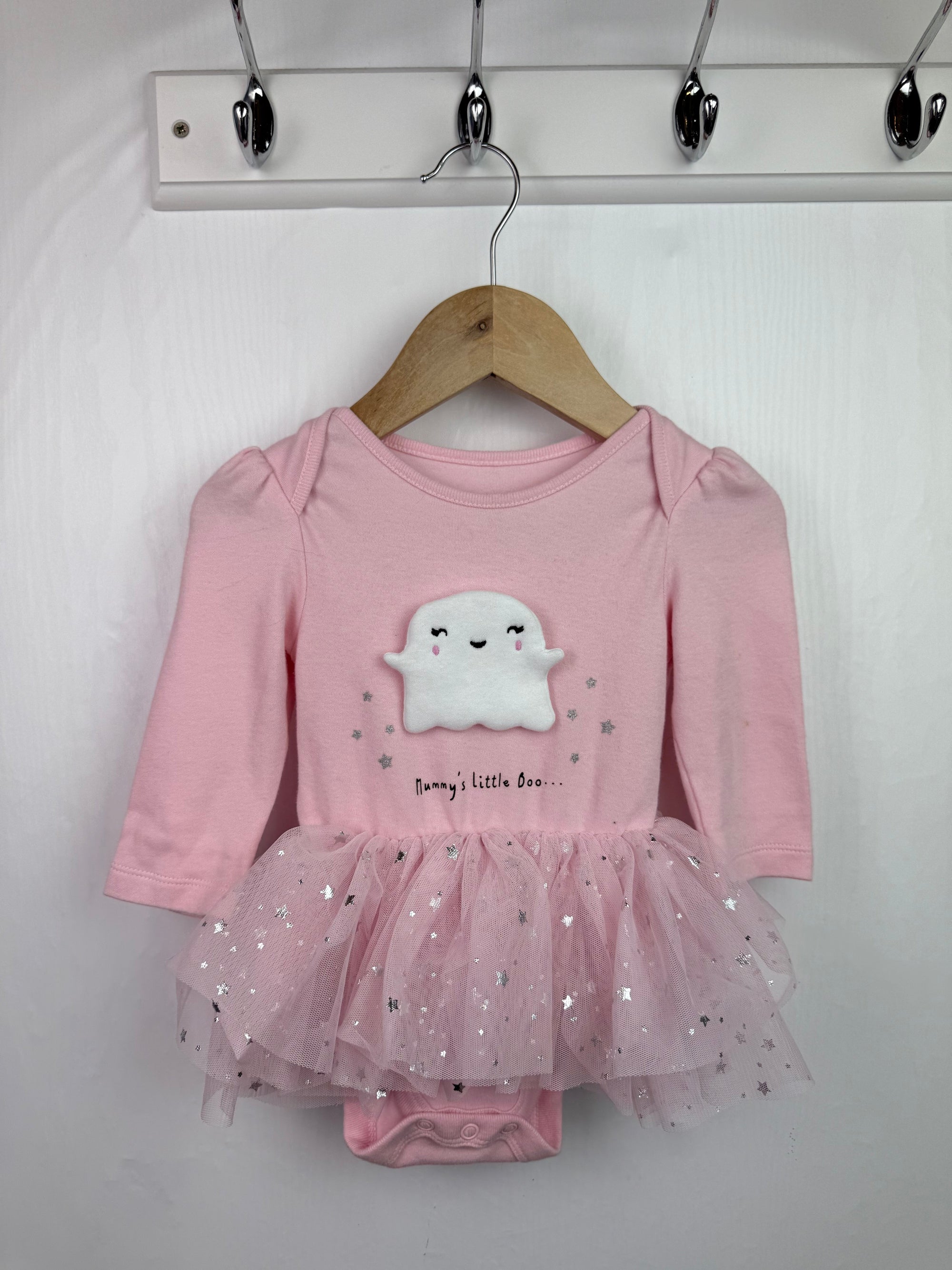 George Pink Ghost Halloween Bodysuit - Girls 6 - 9 Months - Little Ones Preloved. Second Hand Children's & Preloved Baby, Kids, Girls & Boys Clothes. UK online