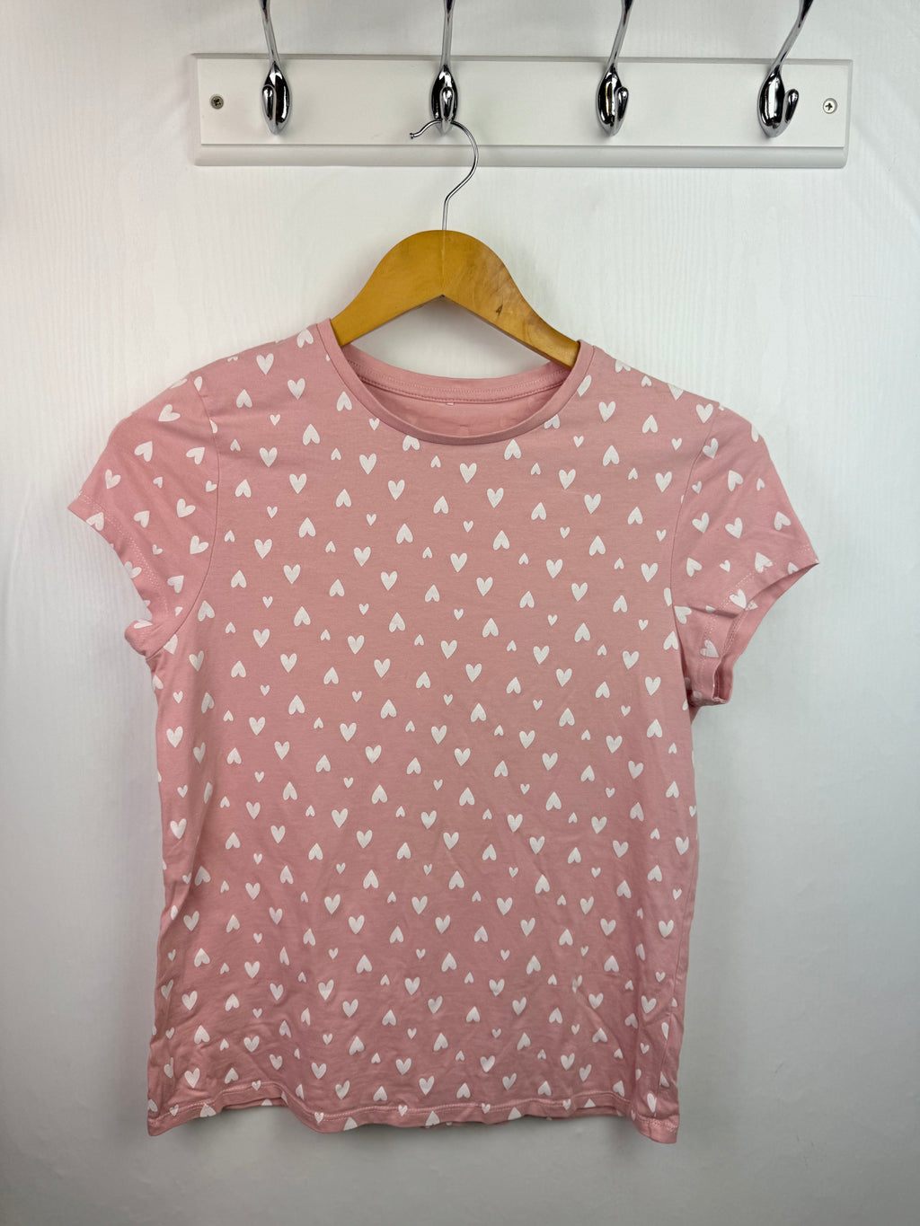 George Pink Heart Short Sleeve Top - Girls 13 - 14 Years - Little Ones Preloved. Second Hand Children's & Preloved Baby, Kids, Girls & Boys Clothes. UK online