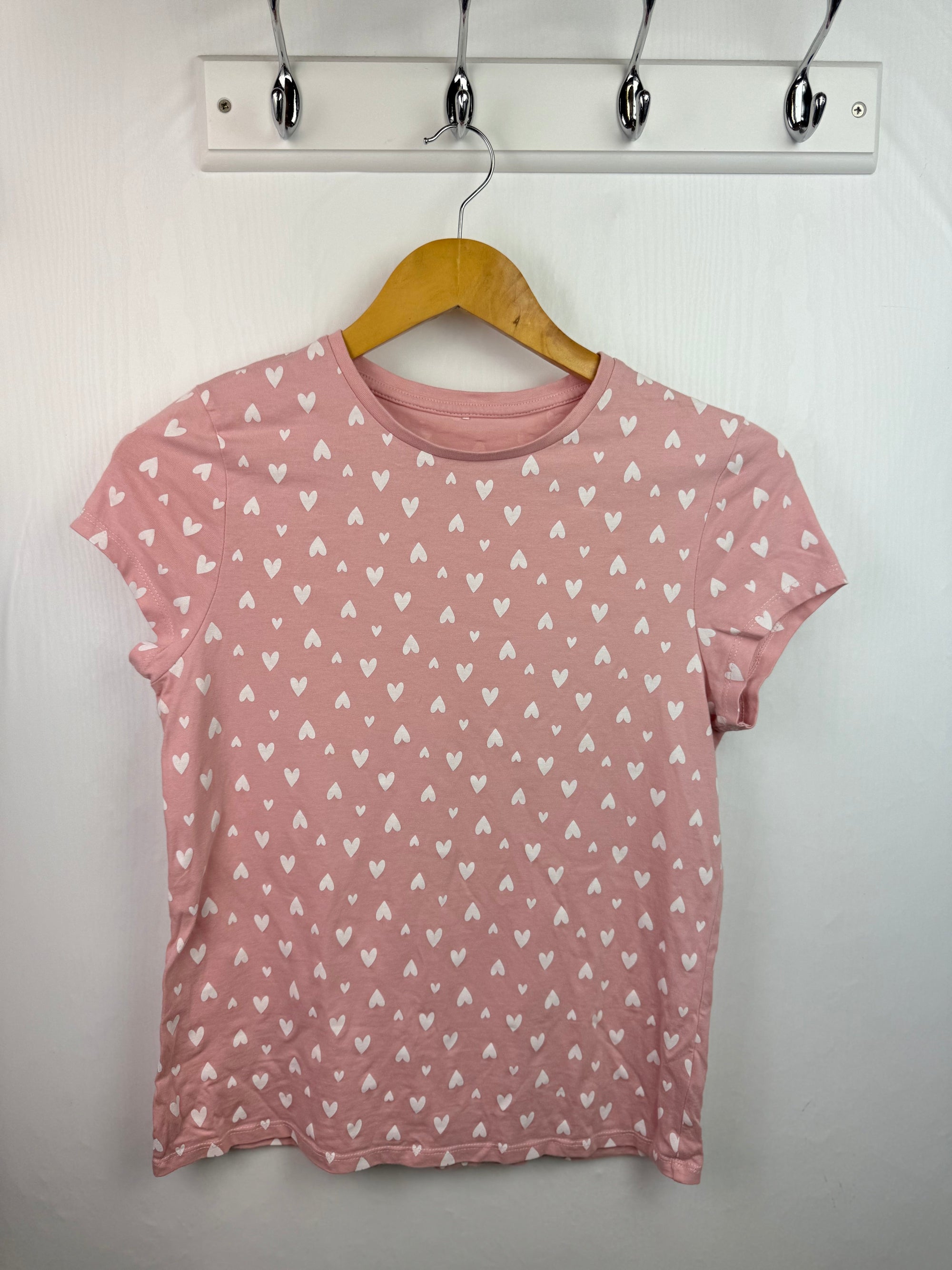 George Pink Heart Short Sleeve Top - Girls 13 - 14 Years - Little Ones Preloved. Second Hand Children's & Preloved Baby, Kids, Girls & Boys Clothes. UK online