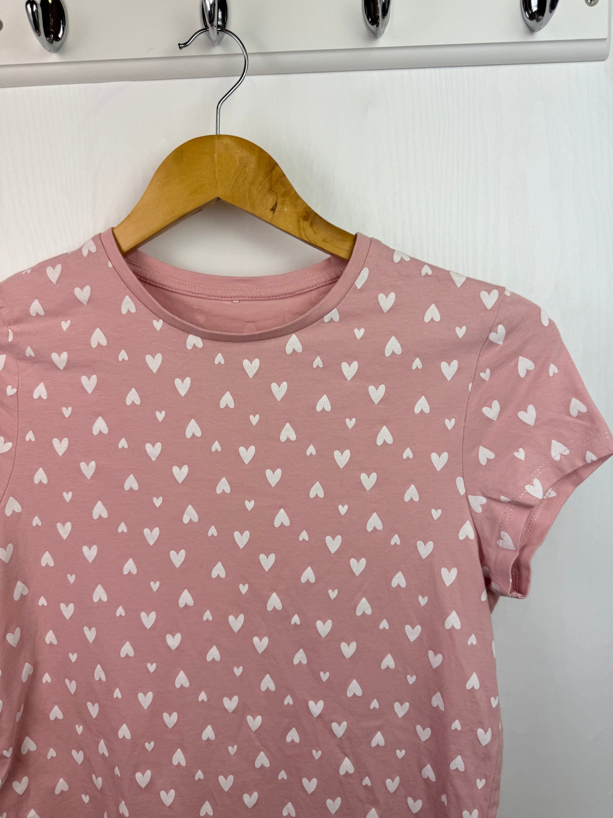 George Pink Heart Short Sleeve Top - Girls 13 - 14 Years - Little Ones Preloved. Second Hand Children's & Preloved Baby, Kids, Girls & Boys Clothes. UK online